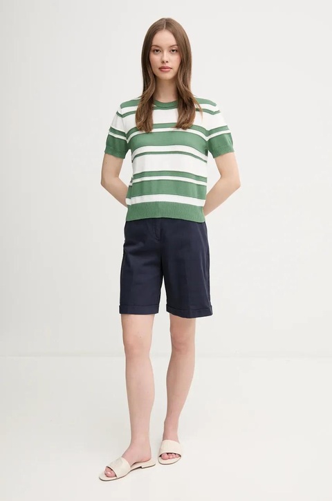 United Colors of Benetton sweter bawełniany damski kolor zielony lekki 1294E10D0 - zdjęcie produktu nr 2
