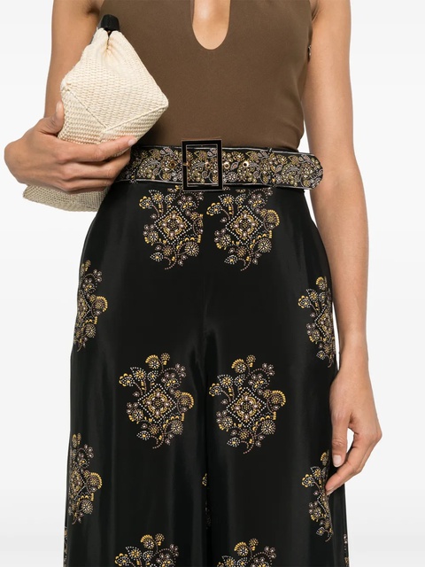 ZIMMERMANN floral-print belted palazzo pants - Black - zdjęcie produktu nr 2