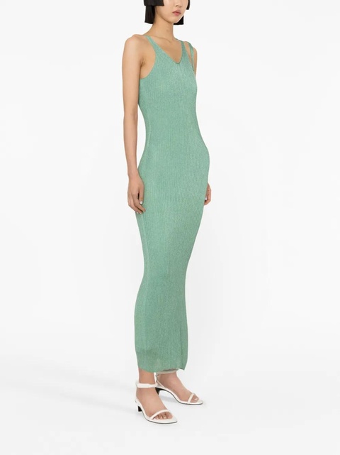 Simkhai Ivette metallic-rib midi dress - Green - zdjęcie produktu nr 2