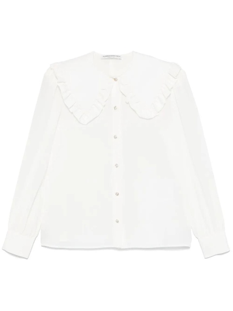 Alessandra Rich Peter Pan-collar silk blouse - White - zdjęcie produktu nr 1