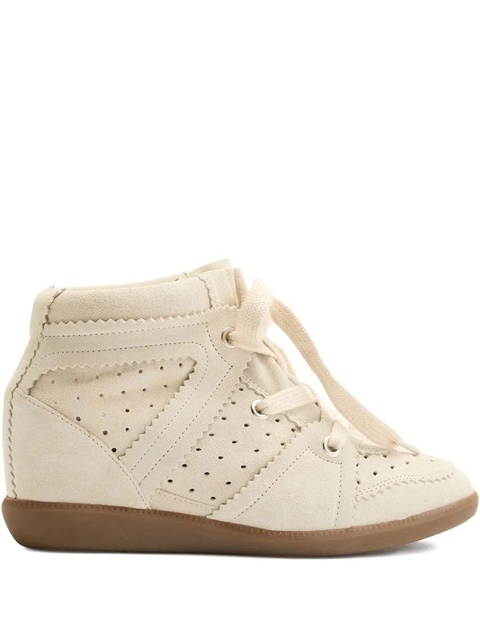 MARANT ÉTOILE Bobby perforated scalloped-edge sneakers - Neutrals - zdjęcie produktu nr 1