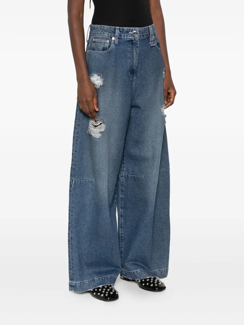 Simone Rocha distressed frayed jeans - Blue - zdjęcie produktu nr 2