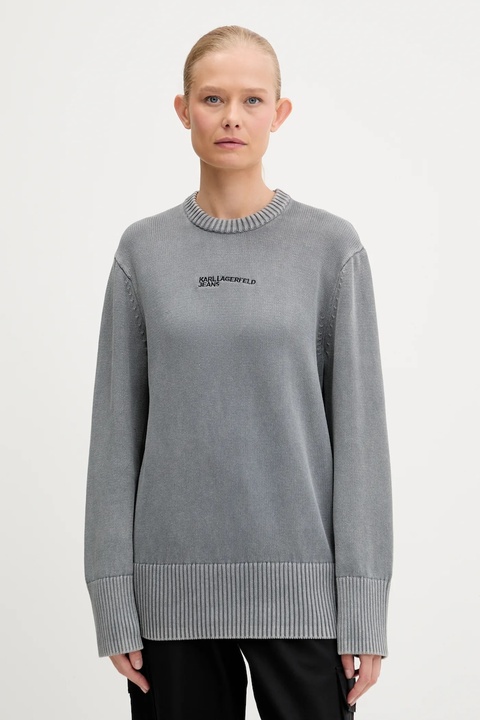 Karl Lagerfeld Jeans sweter bawełniany damski kolor szary A3W18037 - zdjęcie produktu nr 1