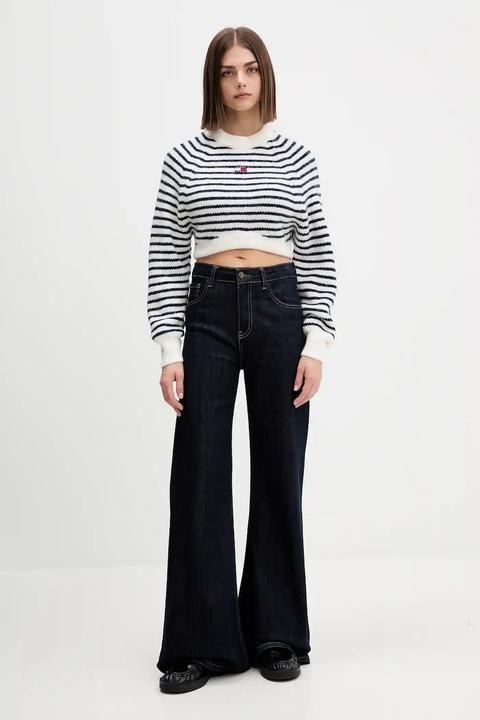 Tommy Jeans sweter z domieszką wełny damski kolor biały DW0DW21677 - zdjęcie produktu nr 2