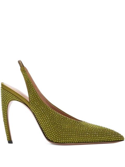 The Attico 95mm Viper pointed embellished pumps - Green - zdjęcie produktu nr 1