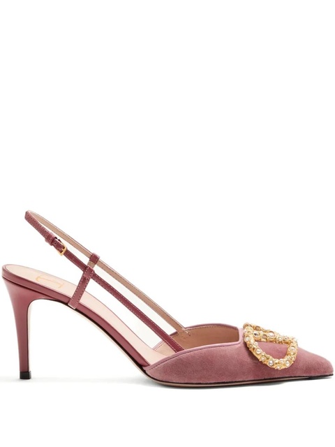 Valentino Garavani 80mm VLogo Signature embellished pumps - Pink - zdjęcie produktu nr 1