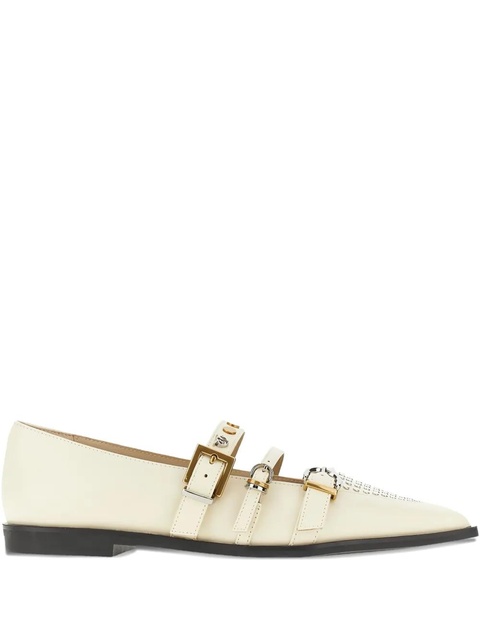 PINKO buckle-embellished pointed ballet flats - Neutrals - zdjęcie produktu nr 1
