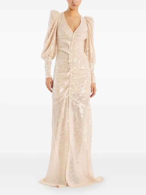 ROTATE BIRGER CHRISTENSEN sequin-embellishment puff-sleeve maxi dress - Pink - zdjęcie produktu nr 2
