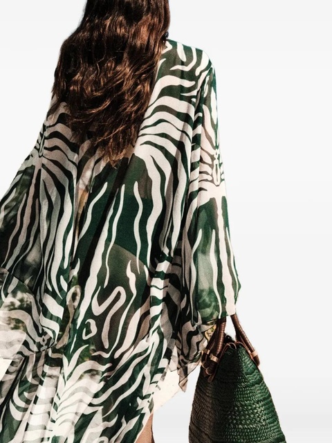 Johanna Ortiz Amazon zebra-print kimono - Green - zdjęcie produktu nr 1