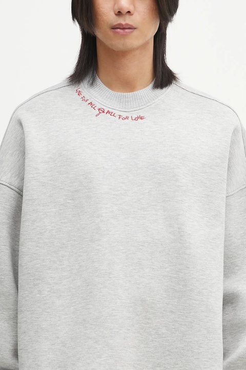 Fiorucci bluza Neoprene Embroidered Neck Relaxed Fit kolor szary melanżowa U02SPSCR188NE01GY01 - zdjęcie produktu nr 1