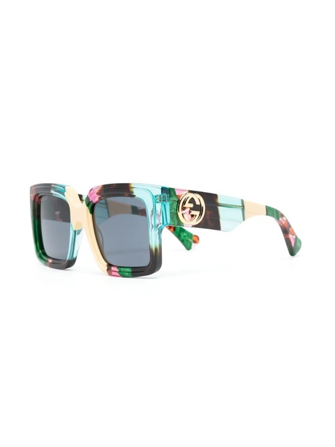 Gucci Eyewear oversized rectangular-frame sunglasses - Multicolour - zdjęcie produktu nr 2