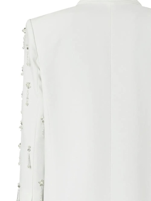 PINKO crystal-embellished double-breasted jacket - White - zdjęcie produktu nr 2