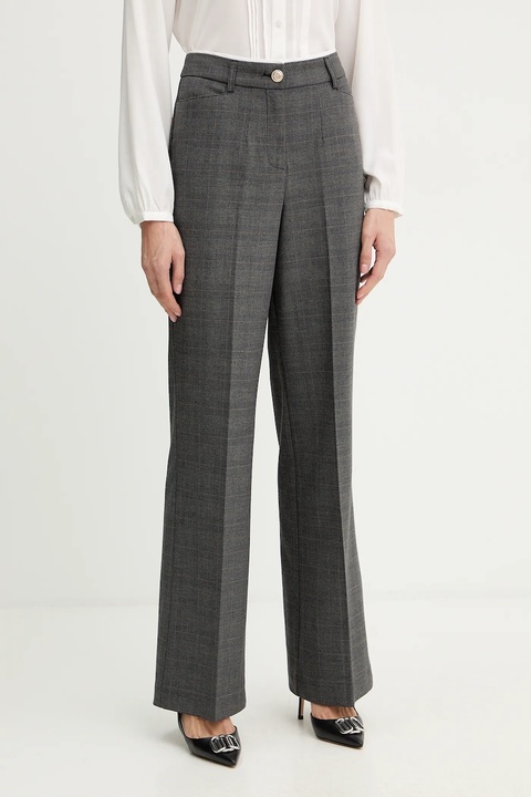 Morgan spodnie damskie kolor szary proste high waist PTARY.F - zdjęcie produktu nr 1