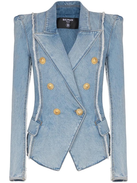 Balmain raw edge denim jacket - Blue - zdjęcie produktu nr 1