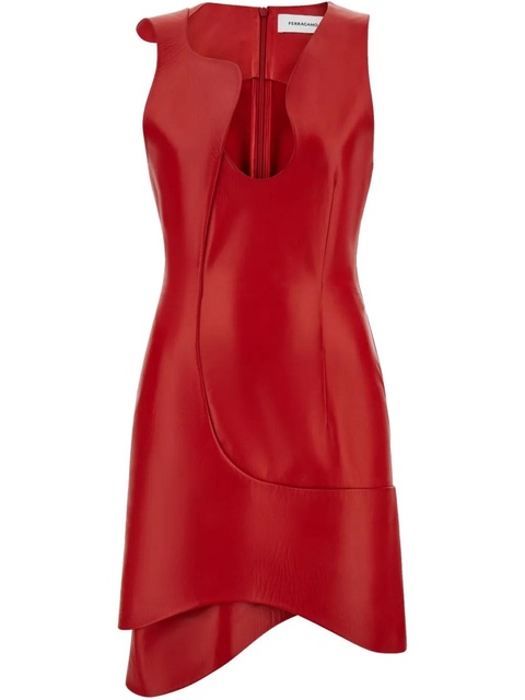 Ferragamo leather mini dress - Red - zdjęcie produktu nr 1