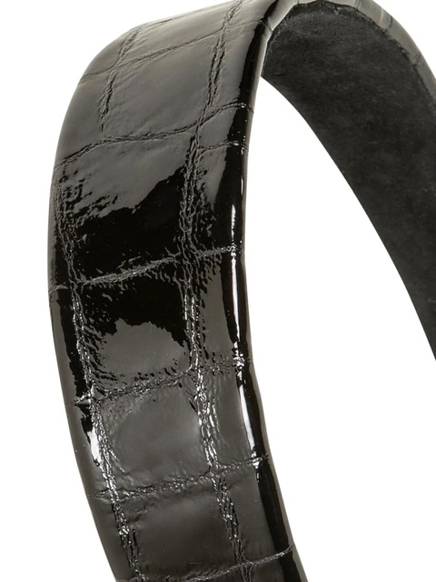 Jennifer Behr croc-embossed headband - Black - zdjęcie produktu nr 2