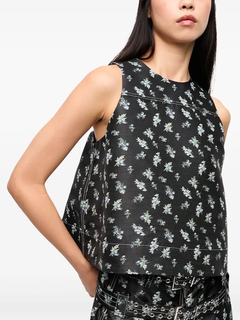 GANNI floral-print top - Black - zdjęcie produktu nr 2