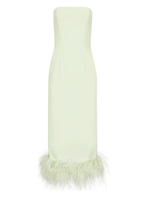 16Arlington Minelli feather-trim midi dress - Green - zdjęcie produktu nr 1