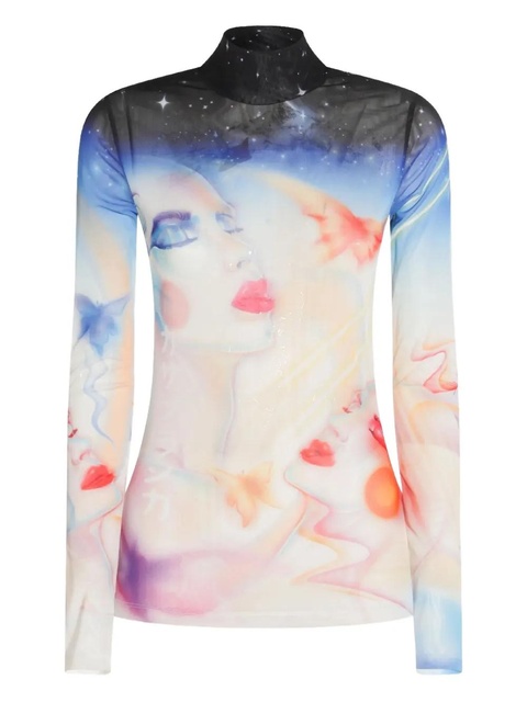 Casablanca graphic-print long-sleeve top - White - zdjęcie produktu nr 1