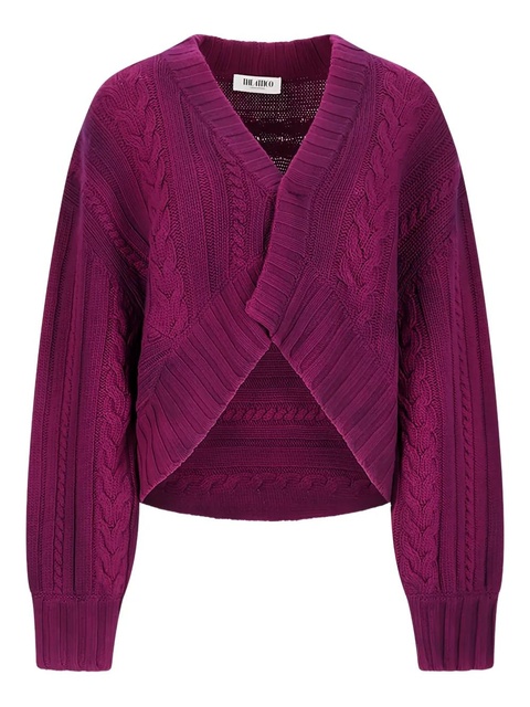 The Attico cable-knit v-neck cardigan - Purple - zdjęcie produktu nr 1