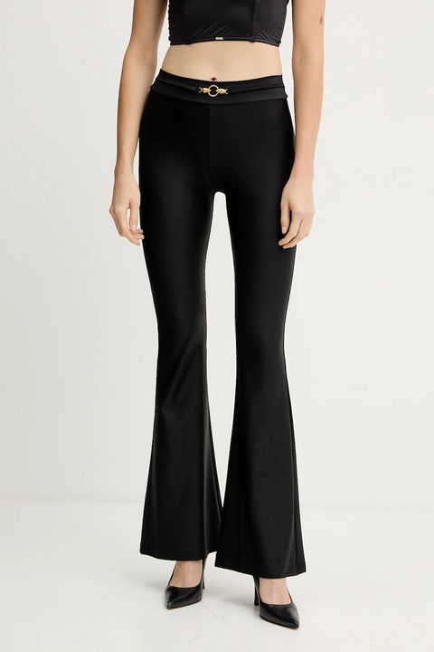 Just Cavalli spodnie damskie kolor czarny dzwony high waist 79PAC1C1 J0108 - zdjęcie produktu nr 1