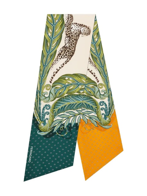 Ferragamo Madras-print silk bandeau - Green - zdjęcie produktu nr 1