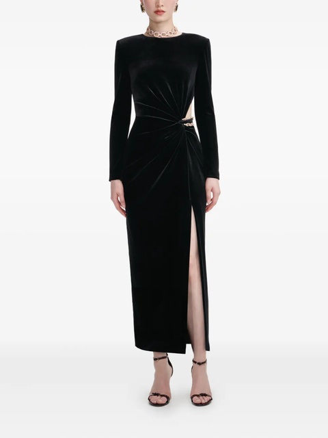 Self-Portrait velvet midi dress - Black - zdjęcie produktu nr 2