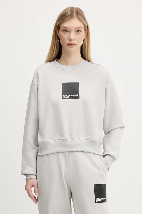 Karl Lagerfeld Jeans bluza bawełniana damska kolor szary z nadrukiem A1W20006 - zdjęcie produktu nr 1