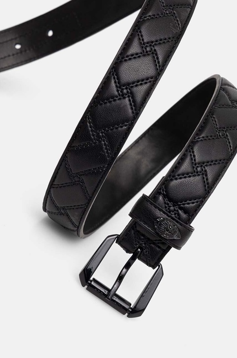Kurt Geiger London pasek skórzany KENSINGTON damski kolor czarny 760209109 - zdjęcie produktu nr 2