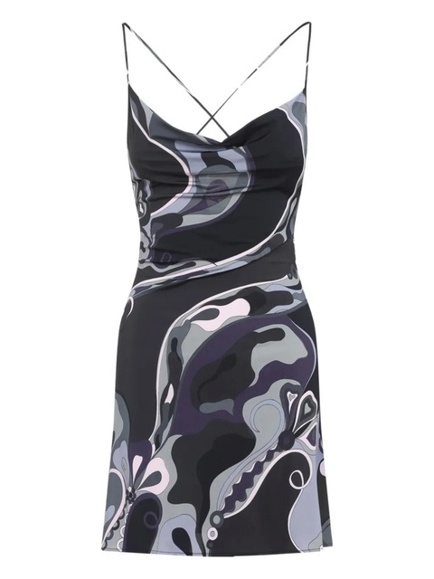 PUCCI cowl-neck abstract-print dress - Black - zdjęcie produktu nr 1