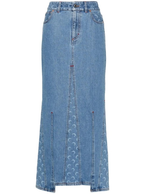 Marine Serre Crescent-Moon-print maxi skirt - Blue - zdjęcie produktu nr 1