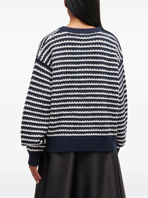 GANNI striped button-detail sweater - Blue - zdjęcie produktu nr 2