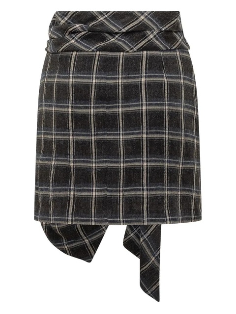ISABEL MARANT knot plaid kimia-gd skirt - Black - zdjęcie produktu nr 2
