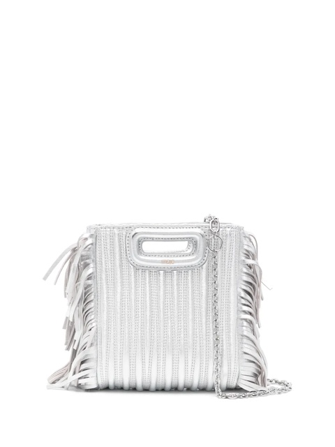 Maje mini M metallic quilted leather bag - Silver - zdjęcie produktu nr 1