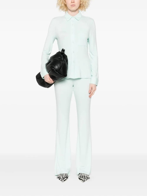 BY FAR Stella elastic-waist flared trousers - Green - zdjęcie produktu nr 2