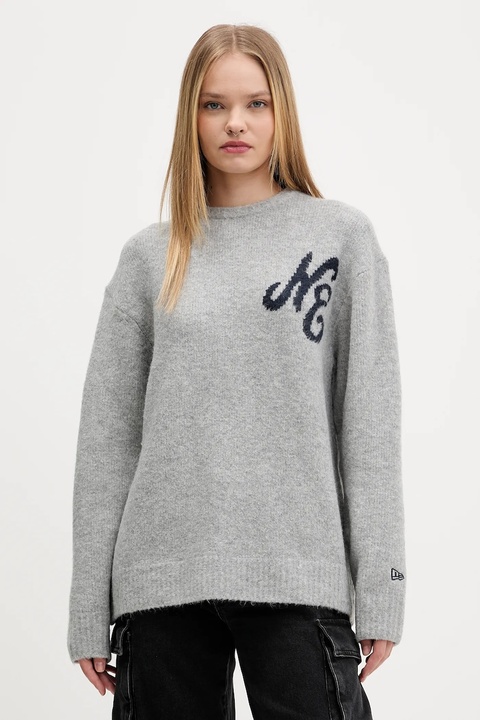 New Era sweter z domieszką wełny kolor szary 60684380 - zdjęcie produktu nr 1