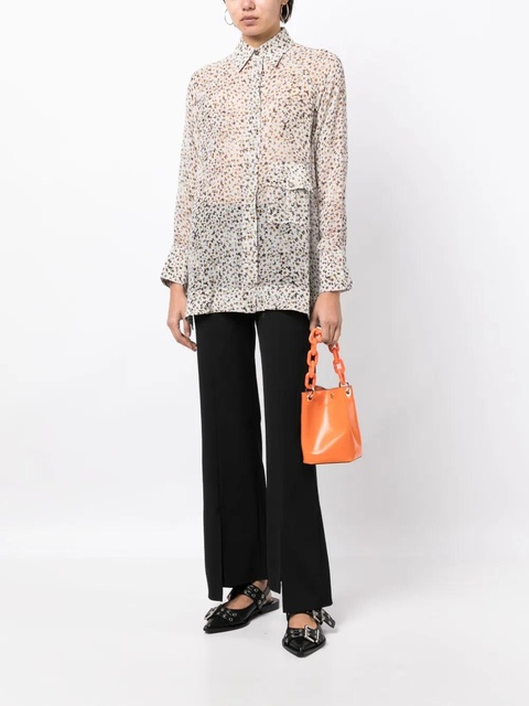 GANNI floral-print long-sleeve shirt - White - zdjęcie produktu nr 2