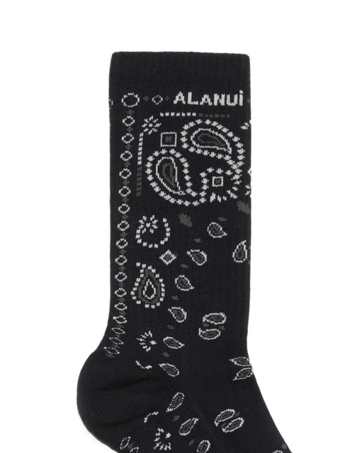 Alanui bandana-intarsia socks - Black - zdjęcie produktu nr 2