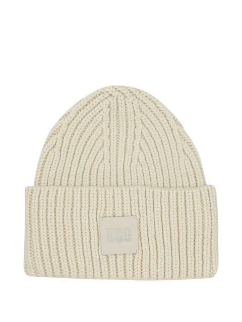 UGG ribbed logo-patch hat - Neutrals - zdjęcie produktu nr 1