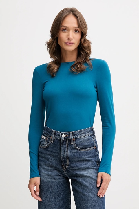 United Colors of Benetton longsleeve damski kolor turkusowy 3ZQM3M858 - zdjęcie produktu nr 1
