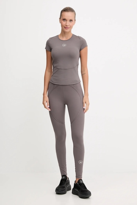 adidas by Stella McCartney legginsy treningowe TruePurpose damskie kolor brązowy gładkie JM1398 - zdjęcie produktu nr 2
