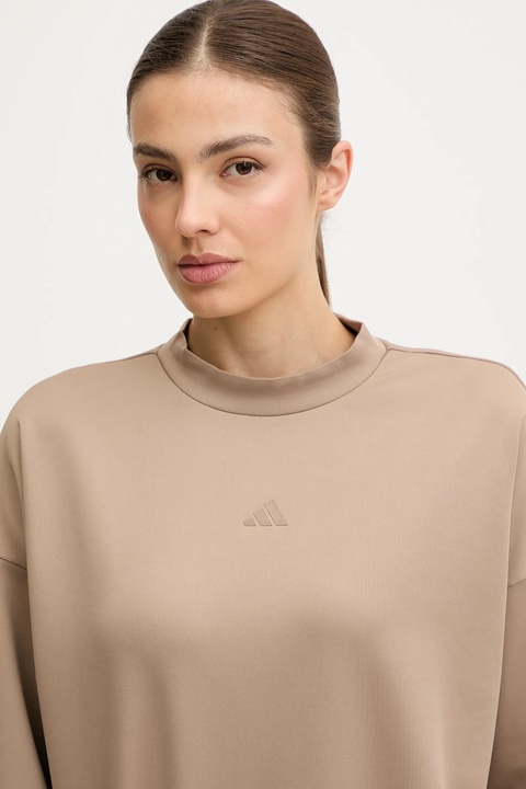 adidas Performance bluza do jogi Motion damska kolor beżowy gładka JM4490 - zdjęcie produktu nr 2