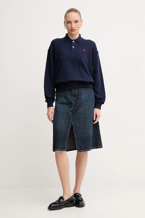 Polo Ralph Lauren bluza damska kolor granatowy gładka 211965097 - zdjęcie produktu nr 2