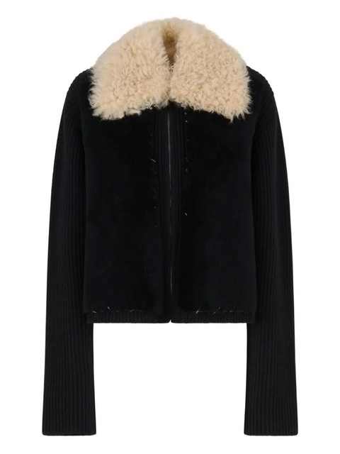 Marni fur-collared zip jacket - Black - zdjęcie produktu nr 1
