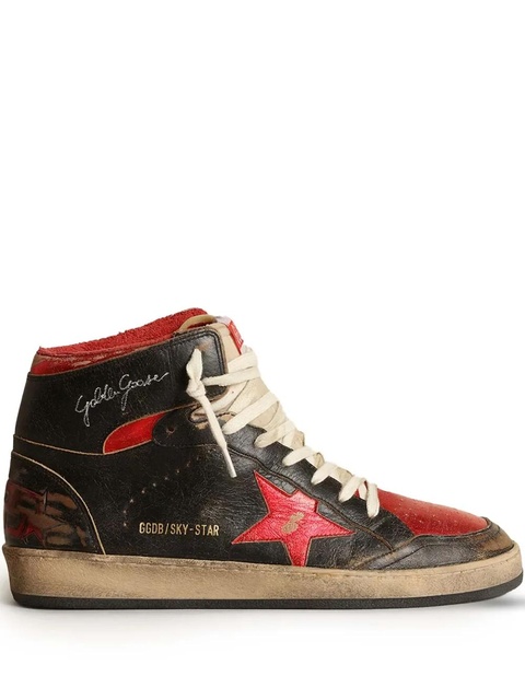 Golden Goose Sky Star leather high-top sneakers - Black - zdjęcie produktu nr 1