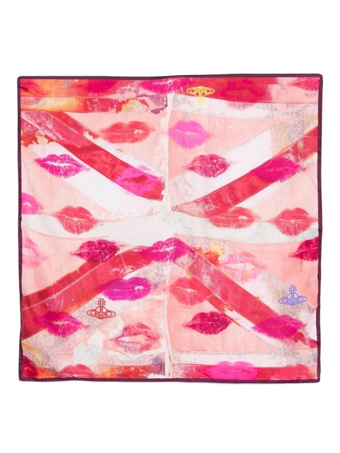 Vivienne Westwood Union Jack Kiss square scarf - Pink - zdjęcie produktu nr 1