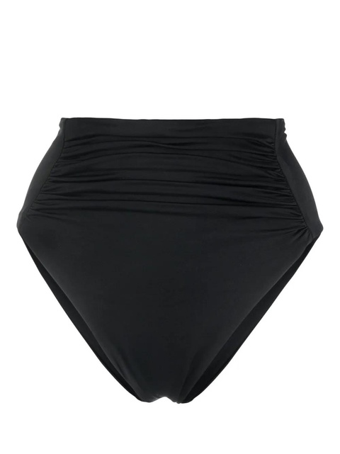 Self-Portrait high-waisted gathered bikini bottoms - Black - zdjęcie produktu nr 1