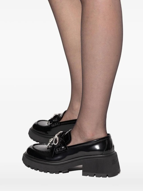 Jimmy Choo 40mm Azizi bow-detailed Loafer - Black - zdjęcie produktu nr 2