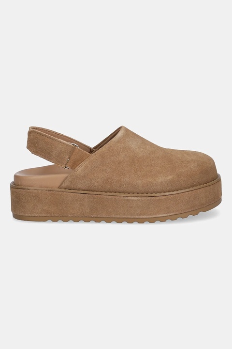Steve Madden klapki zamszowe Mellow damskie kolor brązowy na platformie 11004849 - zdjęcie produktu nr 2