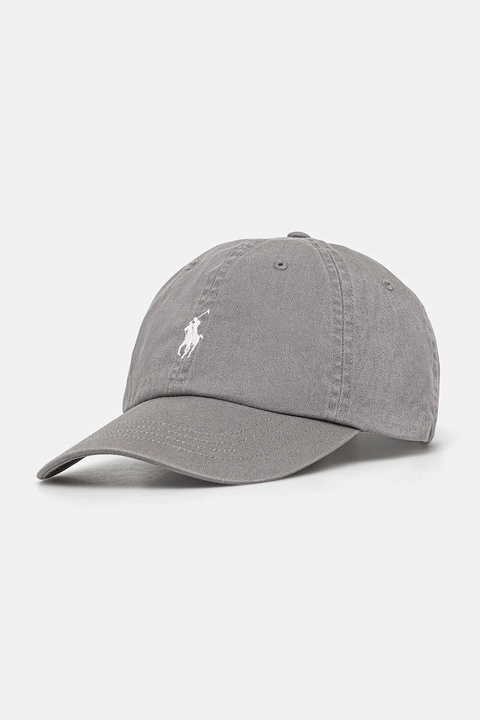 Polo Ralph Lauren czapka z daszkiem bawełniana kolor szary gładka 211912843 - zdjęcie produktu nr 1